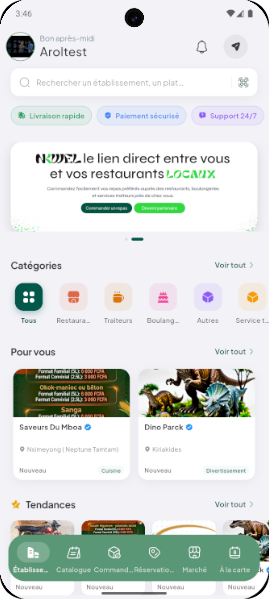 Accueil de l'application NKWEL